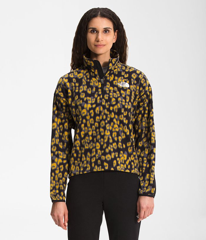 Pullover The North Face Mujer Printed Tka Kataka ¼ Cremallera Fleece - Colombia XBNZKP248 - Amarillo/Leopardo